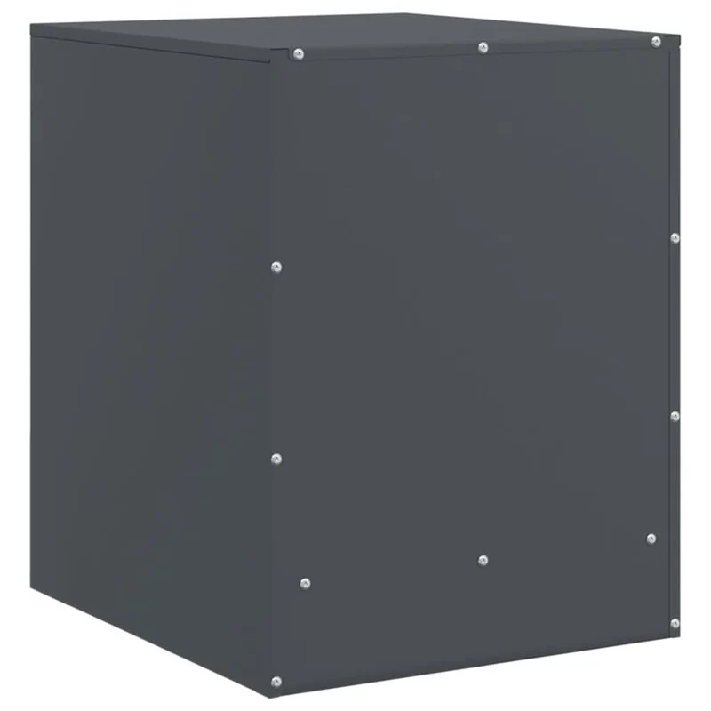 Lot de 2 tables de chevet avec compartiment avec porte 34,5 x 39 x 44 cm acier anthracite DEC034816