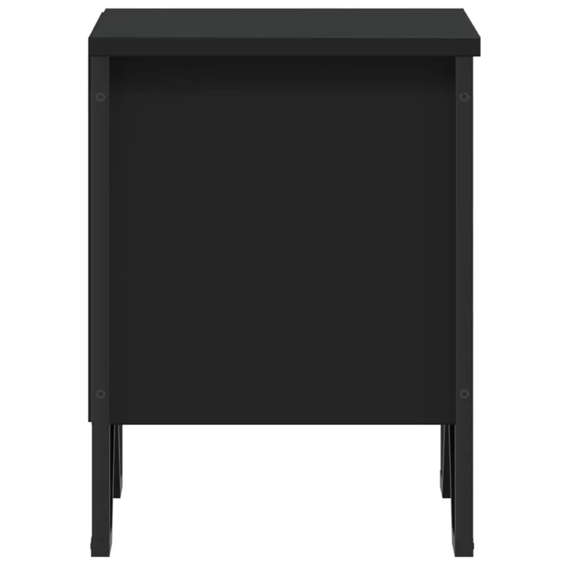 Lot de 2 tables de chevet avec compartiment ouvert 40 x 30 x 40 cm bois d'ingénierie noir DEC035504