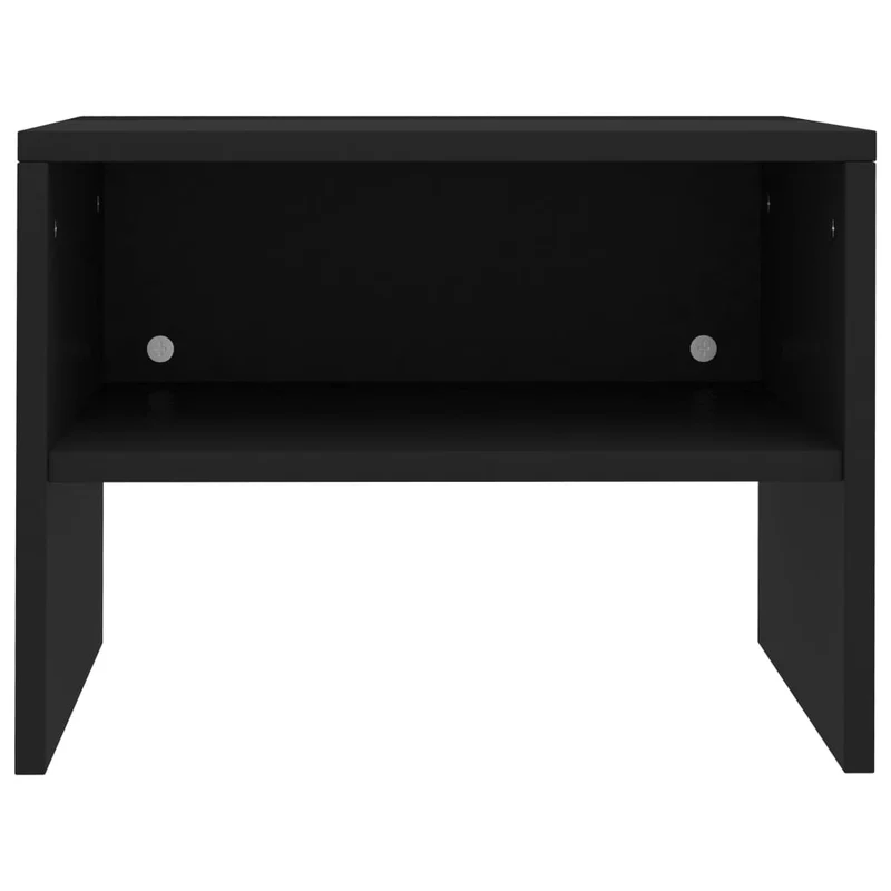 Lot de 2 tables de chevet avec compartiment ouvert 40 x 30 x 30 cm bois d'ingénierie noir DEC035498