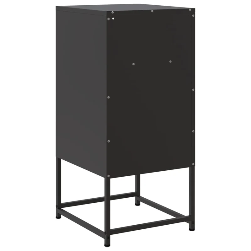Lot de 2 tables de chevet avec compartiment avec porte et ouvert 36 x 39 x 78 cm acier noir DEC035490