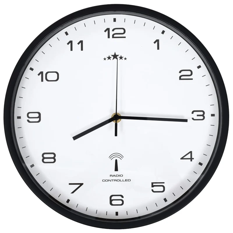 Horloge murale radioguidée Mouvement à quartz 31 cm Blanc/noir DEC022250