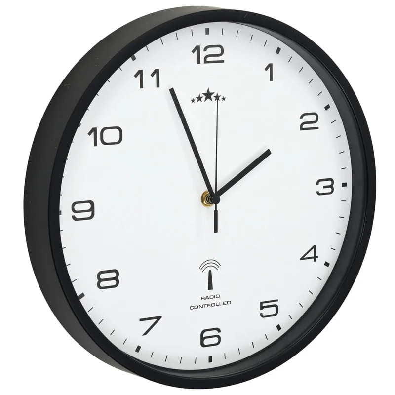 Horloge murale radioguidée Mouvement à quartz 31 cm Blanc/noir DEC022250