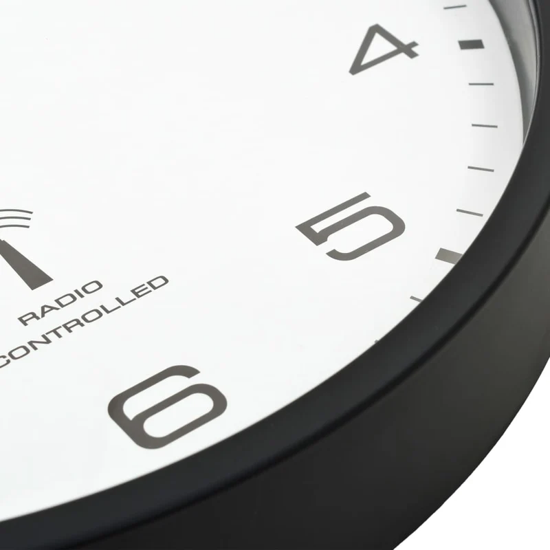 Horloge murale radioguidée Mouvement à quartz 31 cm Blanc/noir DEC022250