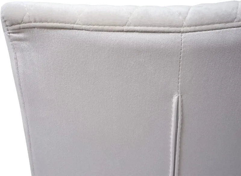 Ensemble de 2 chaises de salle à manger chaise visiteur en acier design moderne velours thermolaqué crème CDS04487