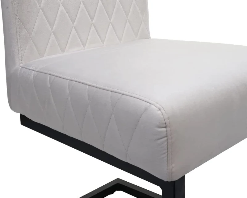 Ensemble de 2 chaises de salle à manger chaise visiteur en acier design moderne velours thermolaqué crème CDS04487