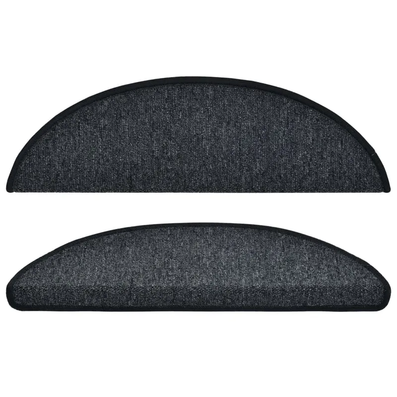 Tapis d'escalier 15 pièces Anthracite 56x17x3 cm DEC023544