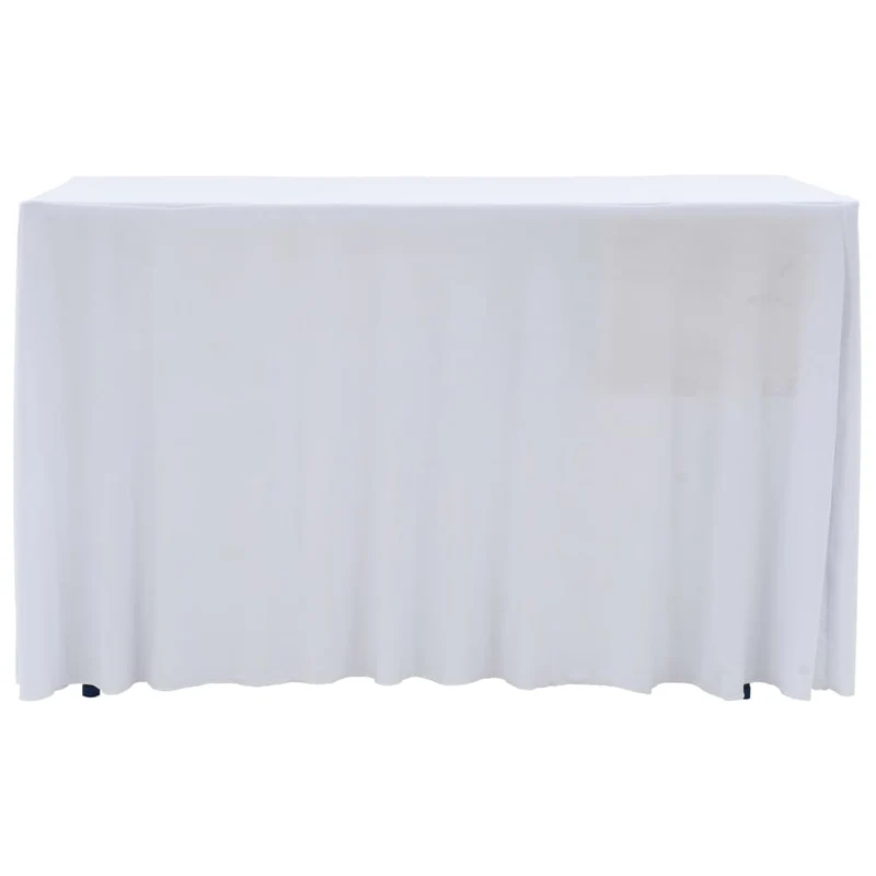 Nappes élastiques de table avec jupon 2 pièces 183x76x74cm Blanc DEC022464