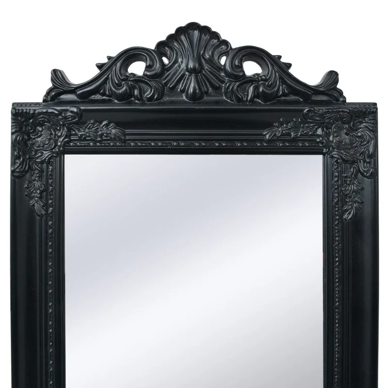 Miroir sur pied Style baroque 160 x 40 cm Noir DEC022665