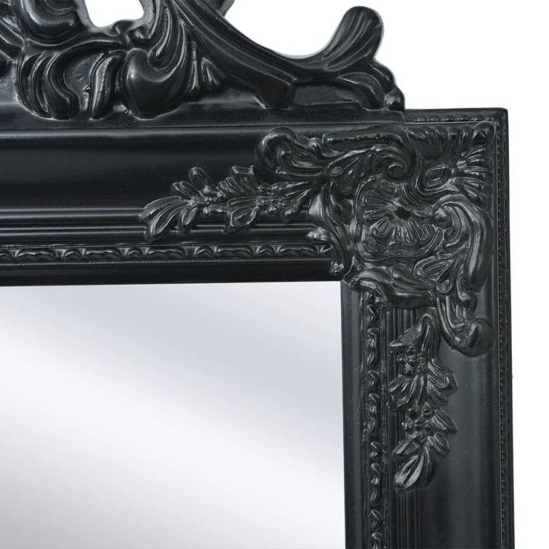 Miroir sur pied Style baroque 160 x 40 cm Noir DEC022665