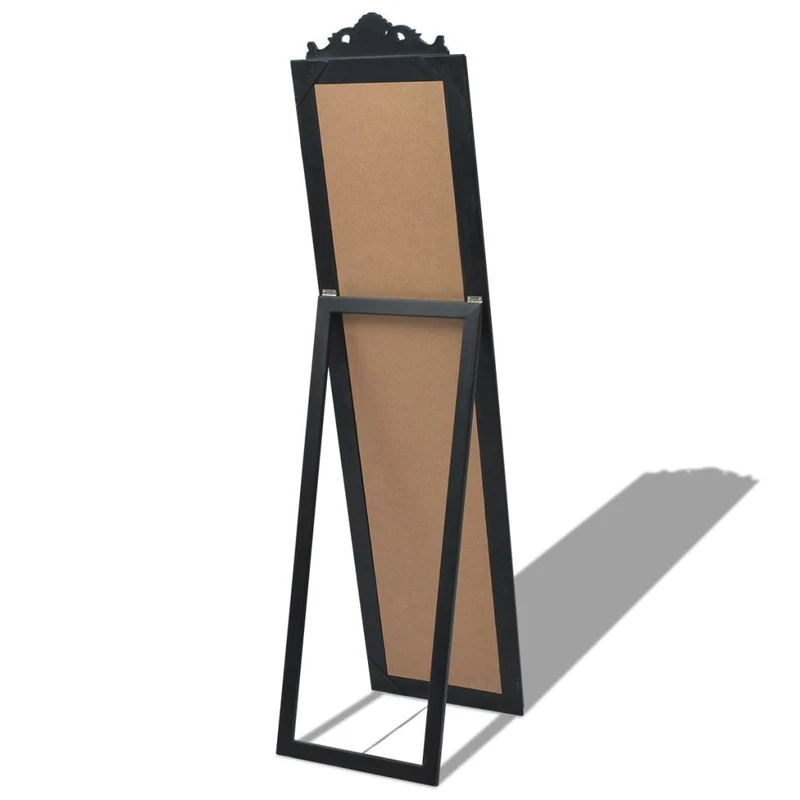 Miroir sur pied Style baroque 160 x 40 cm Noir DEC022665