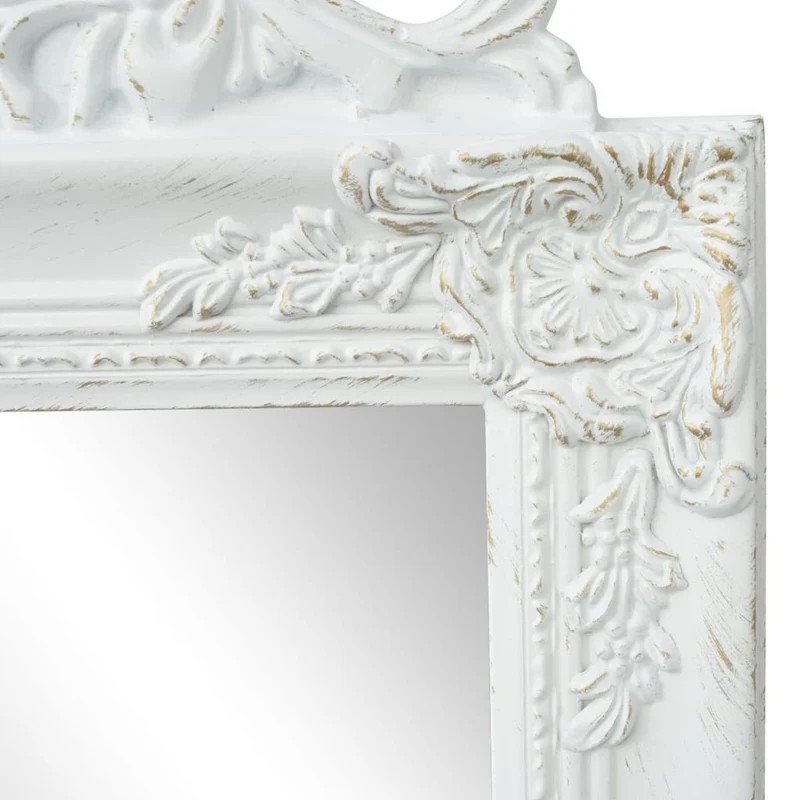 Miroir sur pied Style baroque 160 x 40 cm Blanc DEC022662