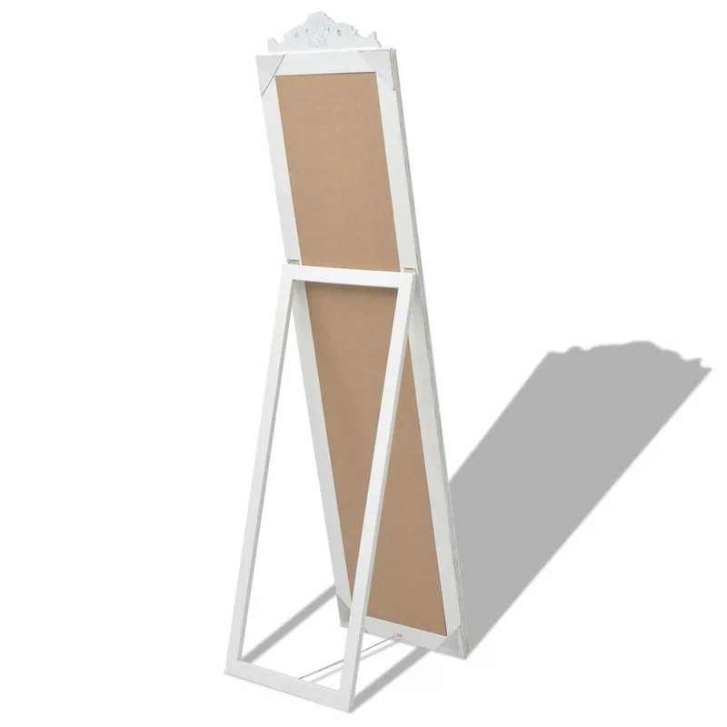 Miroir sur pied Style baroque 160 x 40 cm Blanc DEC022662