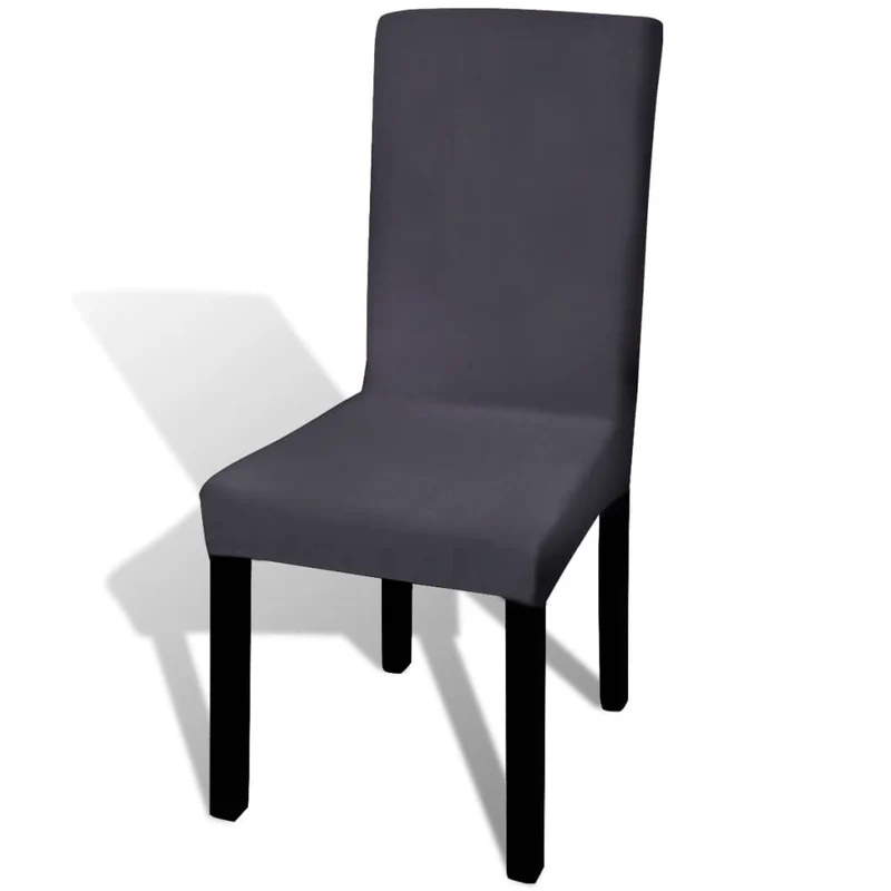 Housse de chaise droite extensible 4 pcs anthracite DEC022374
