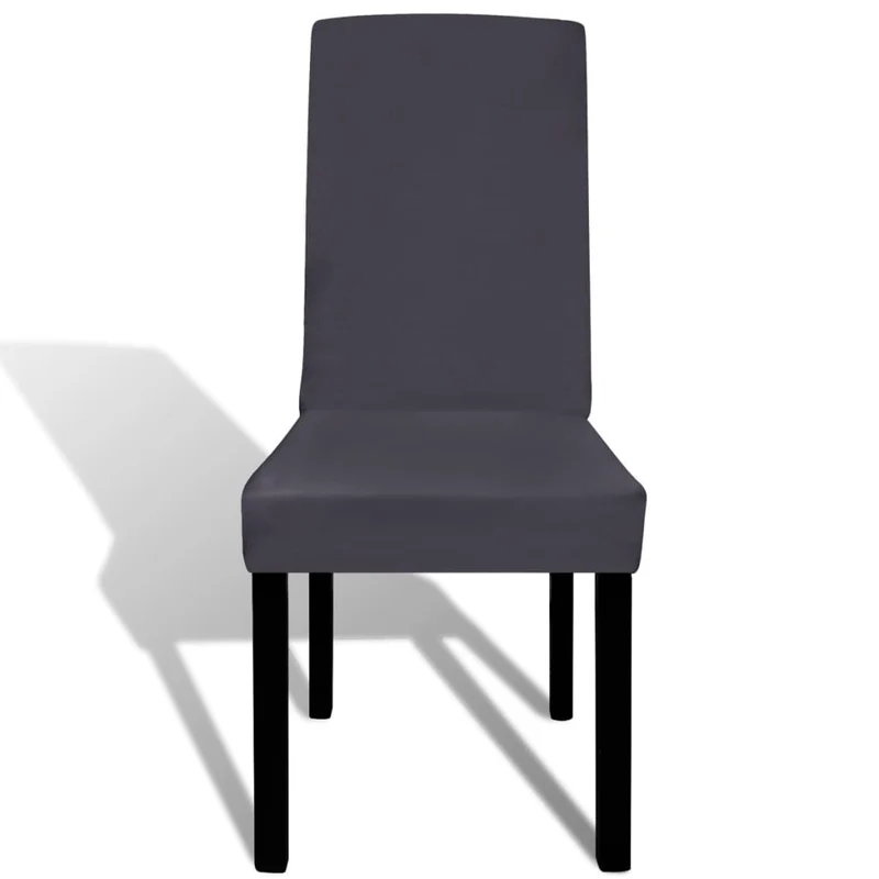 Housse de chaise droite extensible 4 pcs anthracite DEC022374