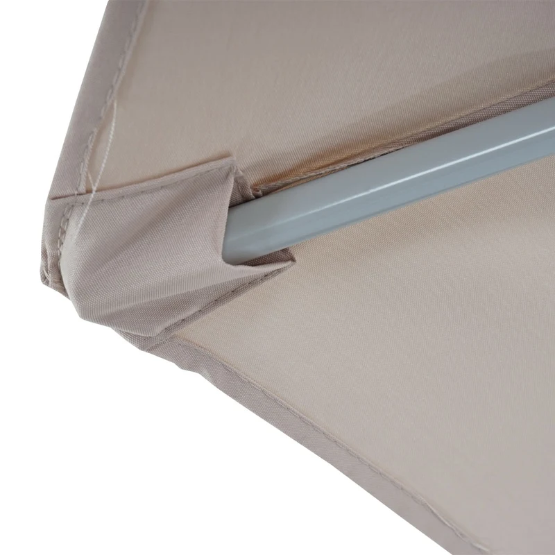 Demi parasol semi-circulaire balcon terrasse UV 50+ polyester/aluminium 3kg avec une portée de 300 cm bordeaux avec support 04_0003845