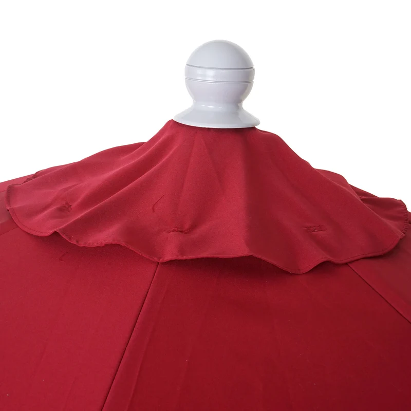 Demi parasol semi-circulaire balcon terrasse UV 50+ polyester/aluminium 3kg avec une portée de 300 cm bordeaux avec support 04_0003845