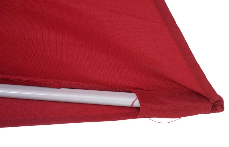 Demi parasol semi-circulaire balcon terrasse UV 50+ polyester/aluminium 3kg avec une portée de 300 cm bordeaux avec support 04_0003845