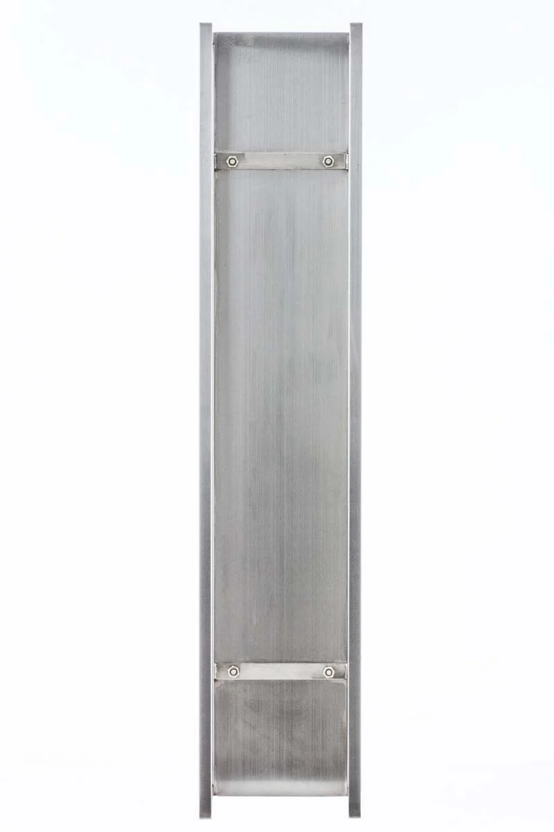 Range-bûches étagère en acier inoxydable bois de cheminée 25x25x120 cm DEC10018