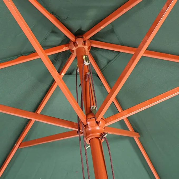 Parasol de jardin Ø 3m polyester/bois vert olive 04_0003824