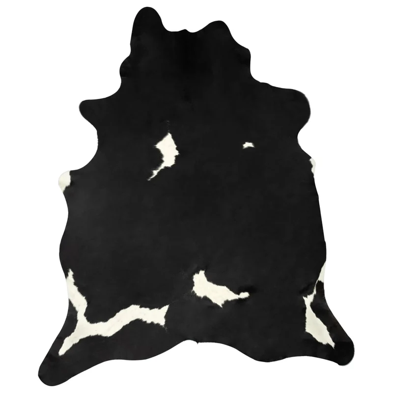 Tapis en peau de vache véritable Noir et blanc 150 x 170 cm DEC024016