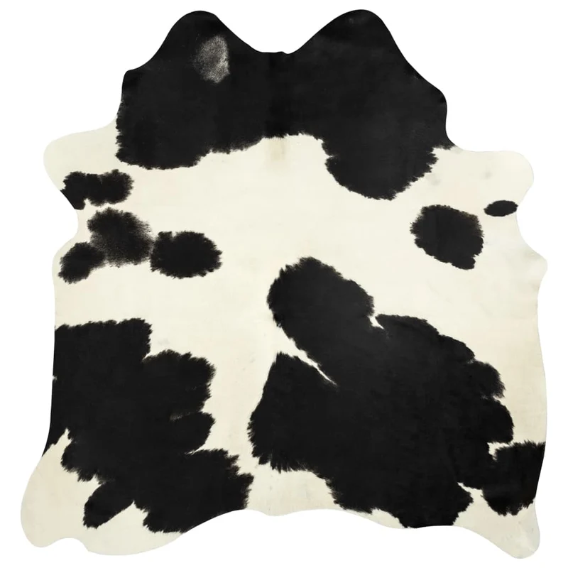 Tapis en peau de vache véritable Noir et blanc 150 x 170 cm DEC024016
