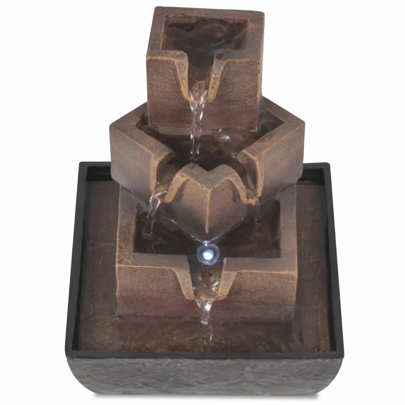 Fontaine d'intérieur avec lampe LED Polyrésine 13,5x13,5x17,5 cm DEC020763
