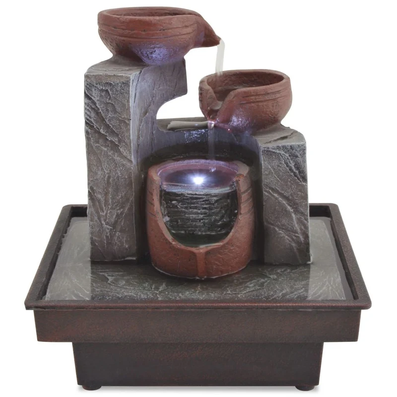 Fontaine d'intérieur avec lampe LED Polyrésine 20x18x22 cm DEC020762
