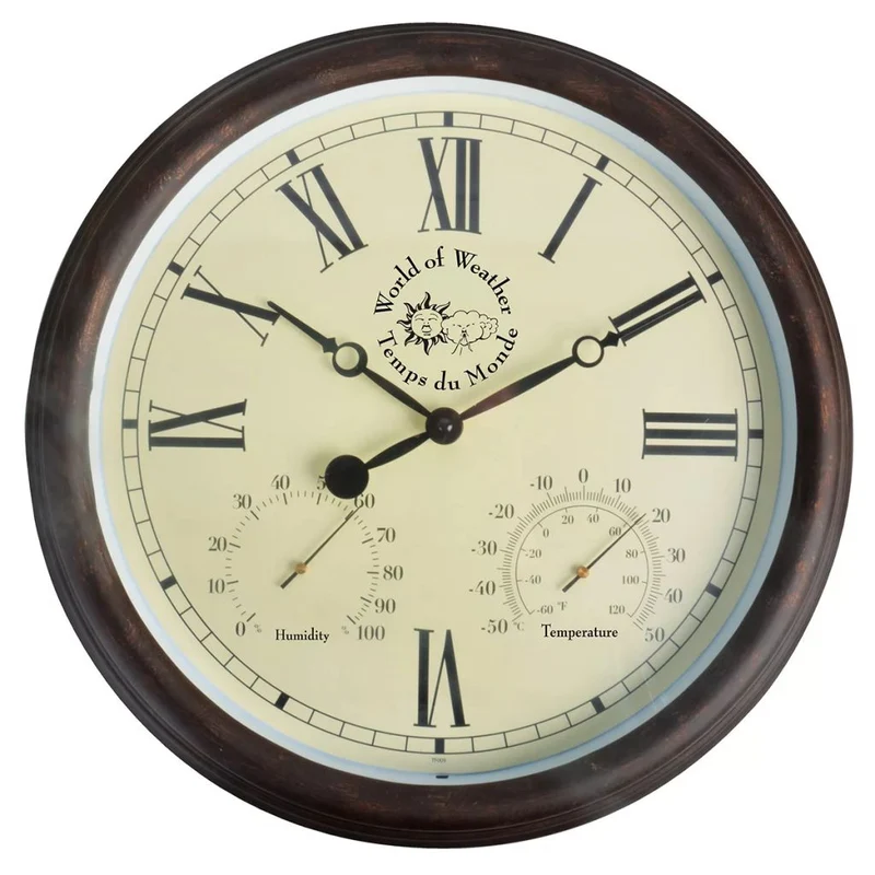 Horloge murale de station avec thermo-hygromètre 30,5 cm TF009 DEC022208