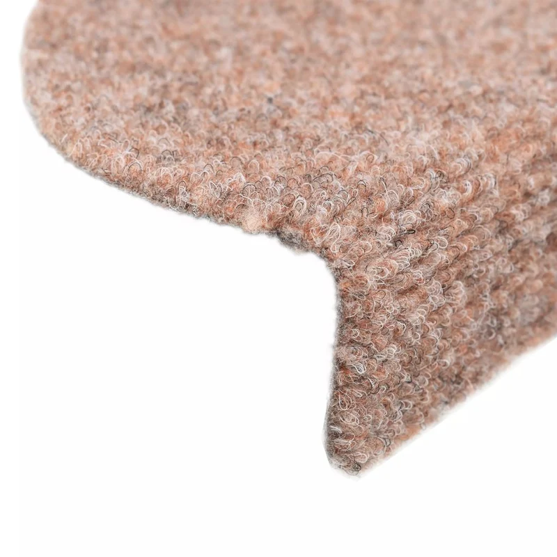 Tapis d'escalier autoadhésif Poinçon aiguilleté 15 pièces Marron DEC023304