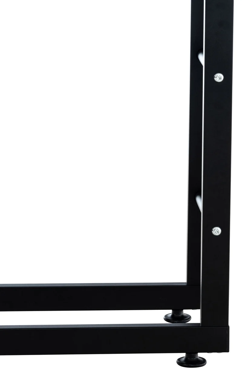 Range-bûches étagère support bois de cheminée 25x60x125 cm métal mat noir DEC10030