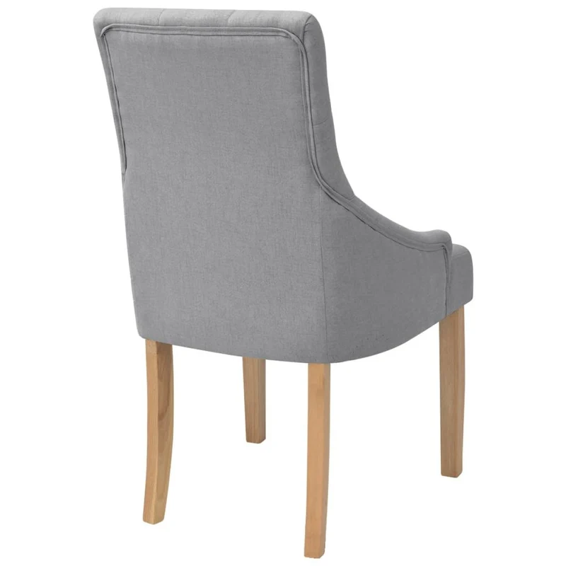 Lot de 2 chaises de salle à manger cuisine style moderne en tissu gris clair CDS020481