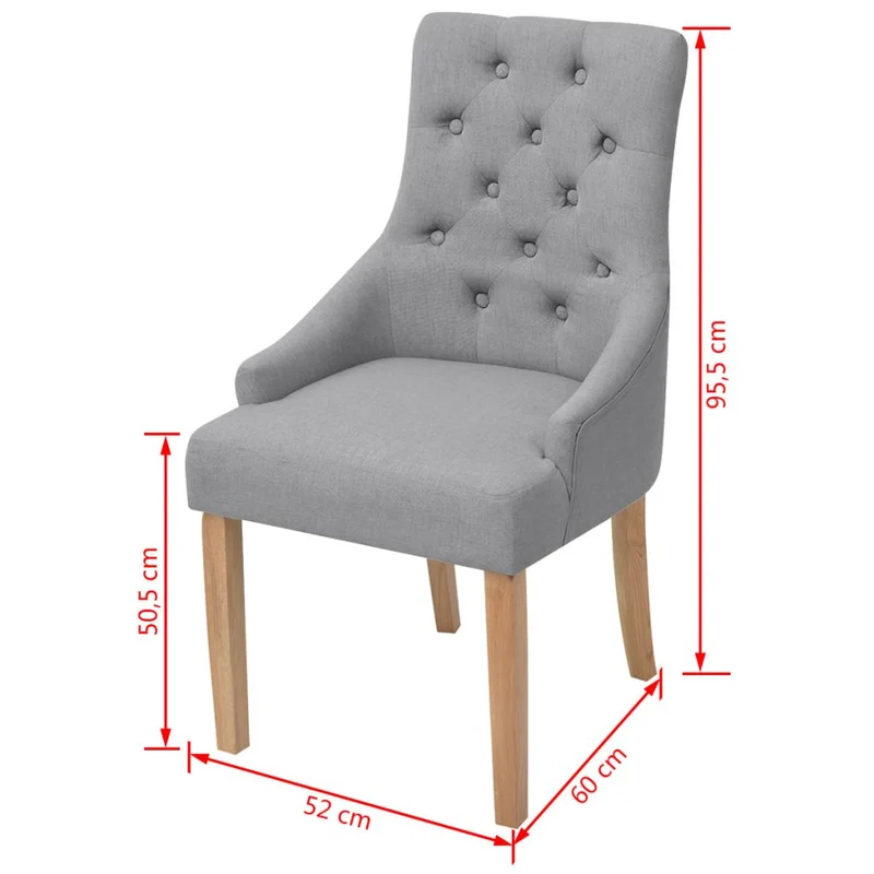 Lot de 4 chaises de salle à manger design et confortable cuisine en tissu gris clair CDS021521