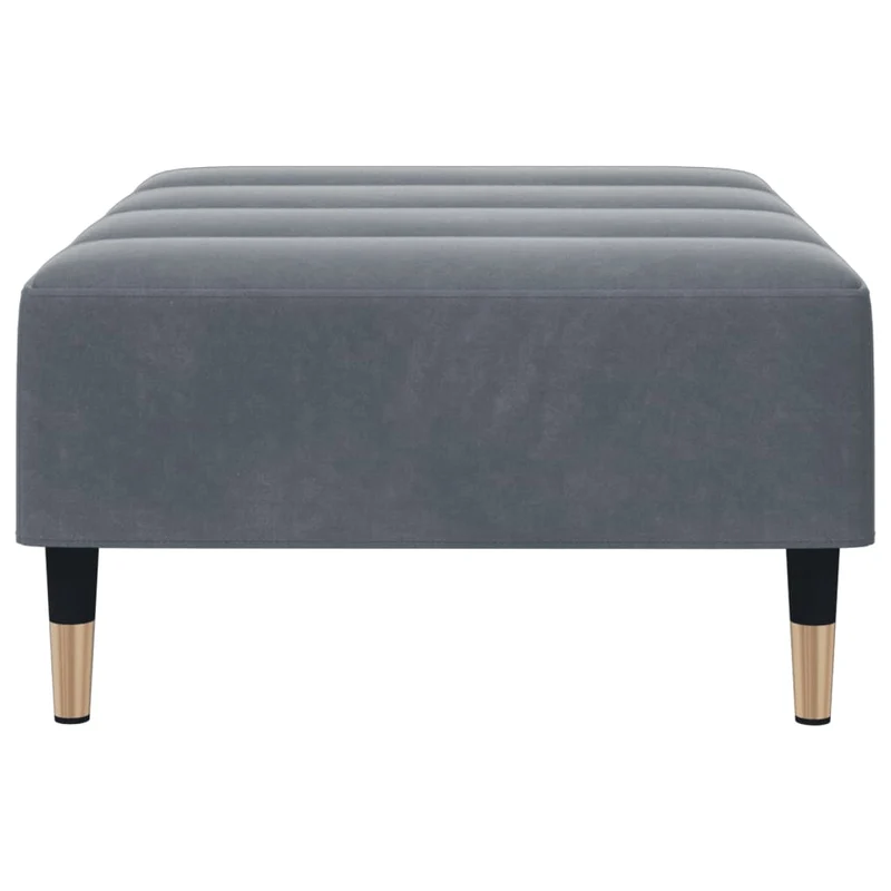 Repose-pieds tabouret bout de lit 77 x 55 x 31 cm velours gris DEC030339