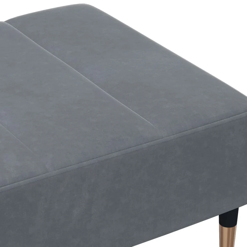 Repose-pieds tabouret bout de lit 77 x 55 x 31 cm velours gris DEC030339