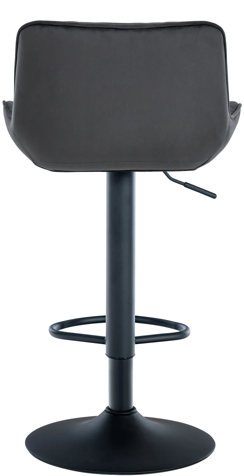 Lot de 2 tabourets de bar réglable et pivotant assise en velours noir pieds métal noir TDB10607