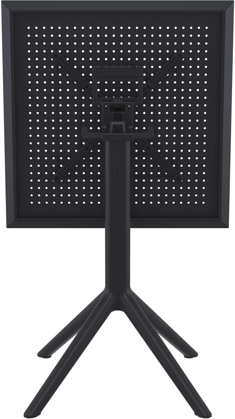 Table pliante résistante compacte et élégante carrée 60 cm Plastique noir 10_0002953