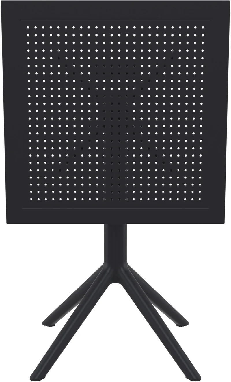 Table pliante résistante compacte et élégante carrée 60 cm Plastique noir 10_0002953