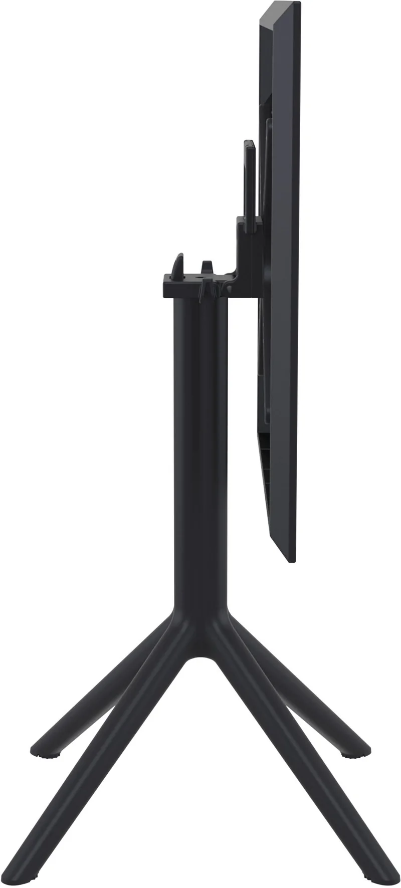 Table pliante résistante compacte et élégante carrée 60 cm Plastique noir 10_0002953