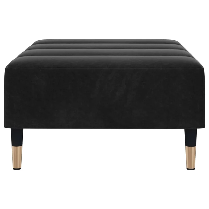 Repose-pieds tabouret bout de lit 77 x 55 x 31 cm velours noir DEC030523