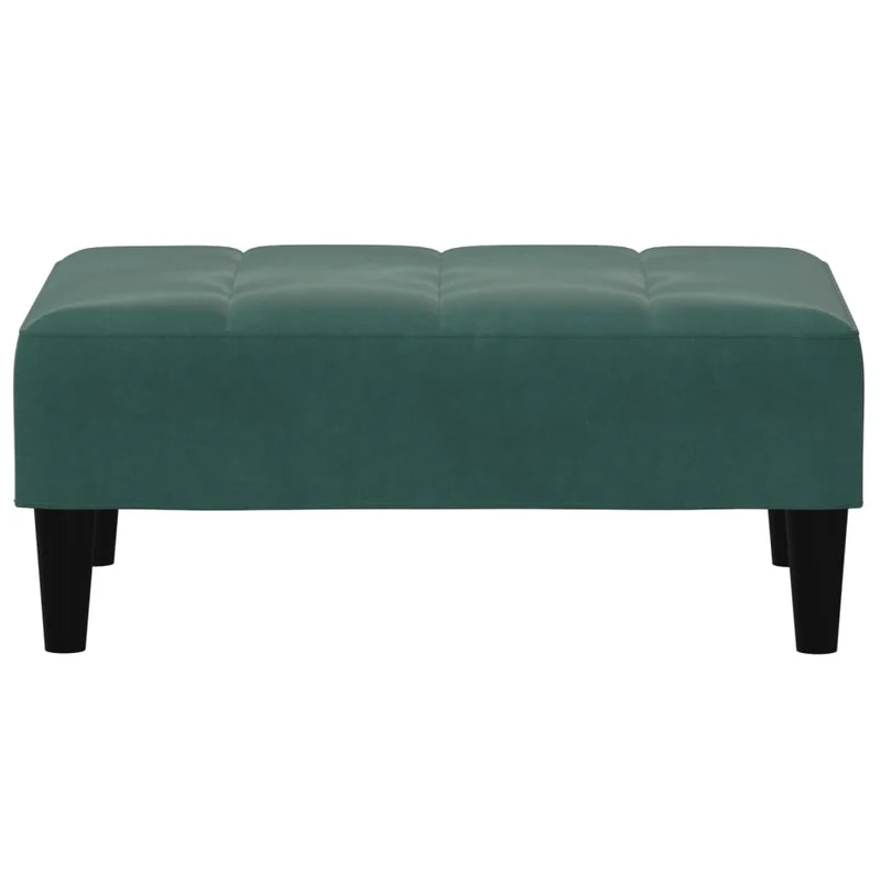 Repose-pieds tabouret 77 x 55 x 31 cm en velours vert DEC030679