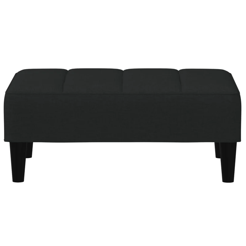 Repose-pieds tabouret 77 x 55 x 31 cm en velours noir DEC030522