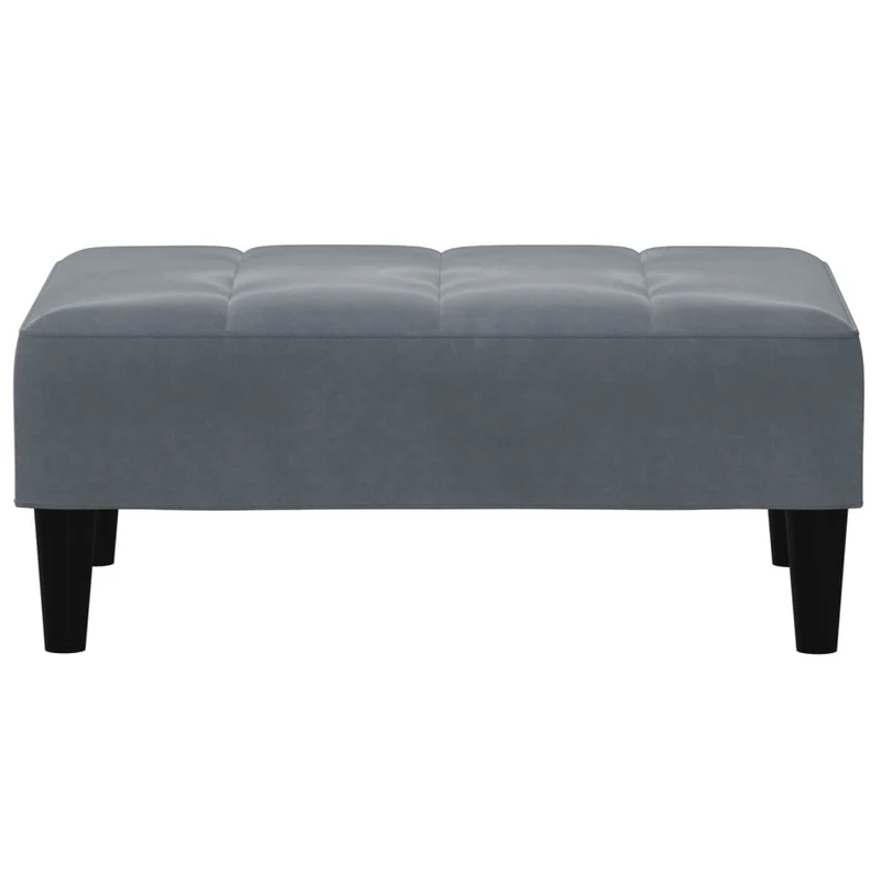 Repose-pieds tabouret bout de lit 77 x 55 x 31 cm velours gris DEC030337