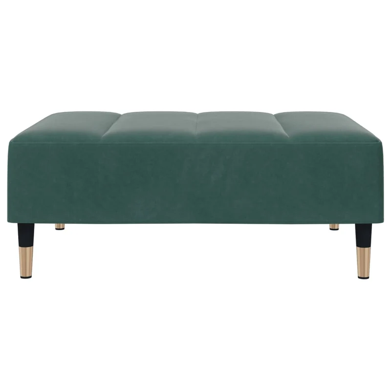 Repose-pieds tabouret bout de lit 77 x 55 x 31 cm en velours vert DEC030678