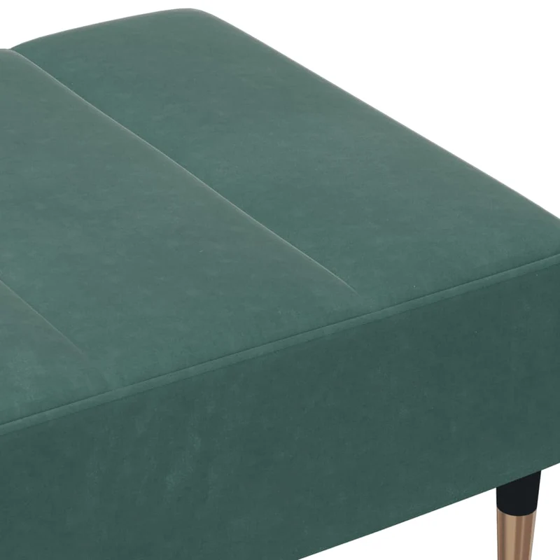 Repose-pieds tabouret bout de lit 77 x 55 x 31 cm en velours vert DEC030678
