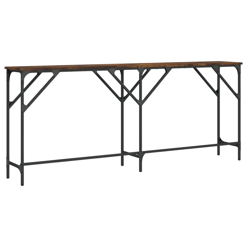 Table console table d'appoint 180 x 29 x 75 cm bois d'ingénierie marron et métal DEC031794