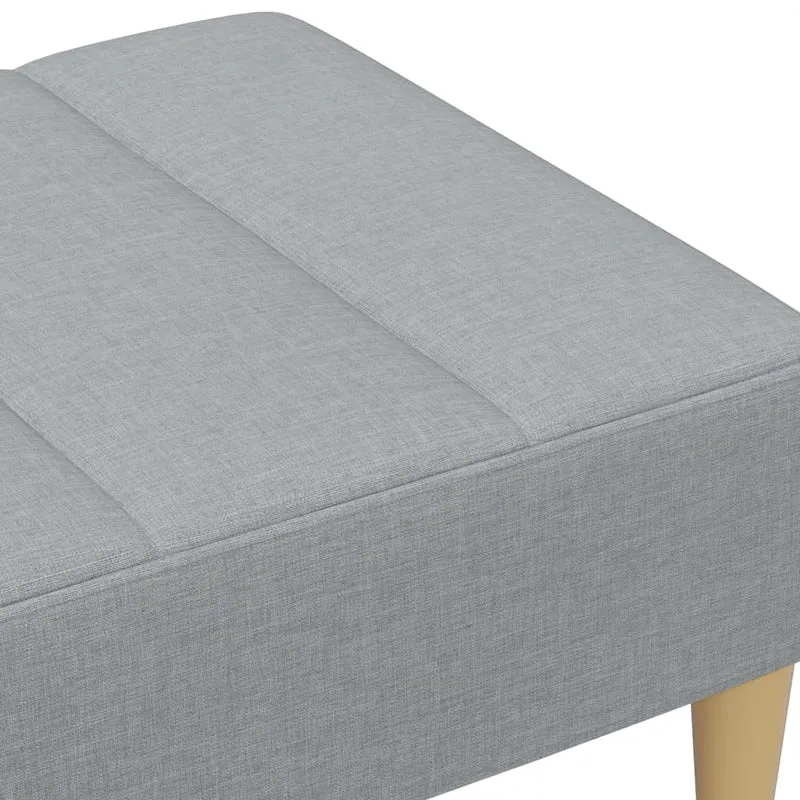 Repose-pieds tabouret bout de lit 77 x 55 x 31 cm en tissu gris DEC030263