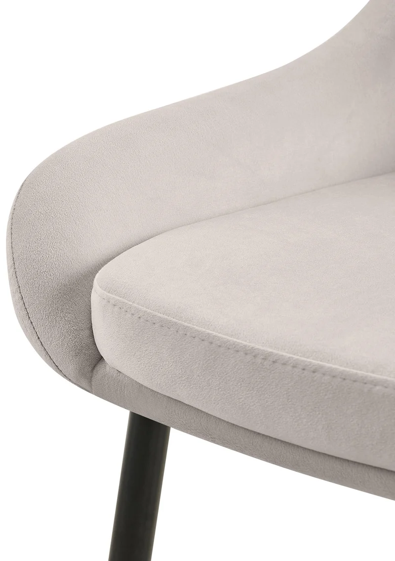 Chaise de salle à manger x1 élégance confort design moderne en velours gris structure métallique noir 10_0007485