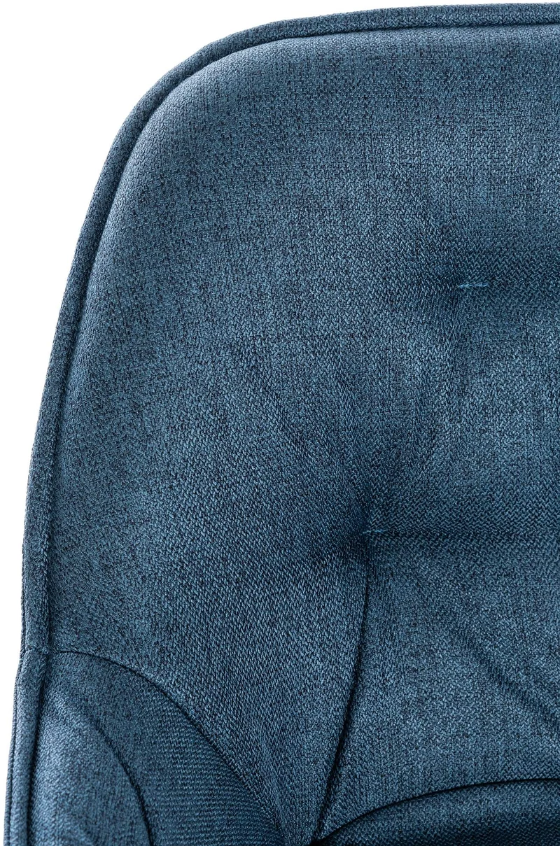 Lot de 2 tabourets de bar chaises hautes assise effet capitonnée en tissu bleu et métal noir 10_0004168