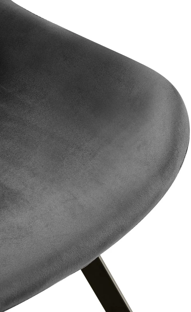 Lot de 2 chaises de salle à manger pivotant à 360 degrés en velours gris foncé cadre en métal noir 10_0007735