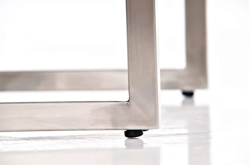 Tabouret bas assise repose-pieds en PVC et acier inoxydable hauteur 47 cm 10_0001216